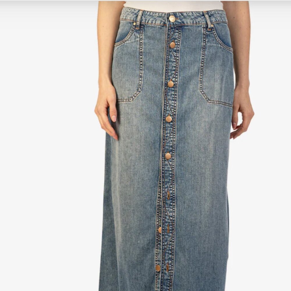 Kut from the Kloth Liora Maxi Jean Skirt size 0